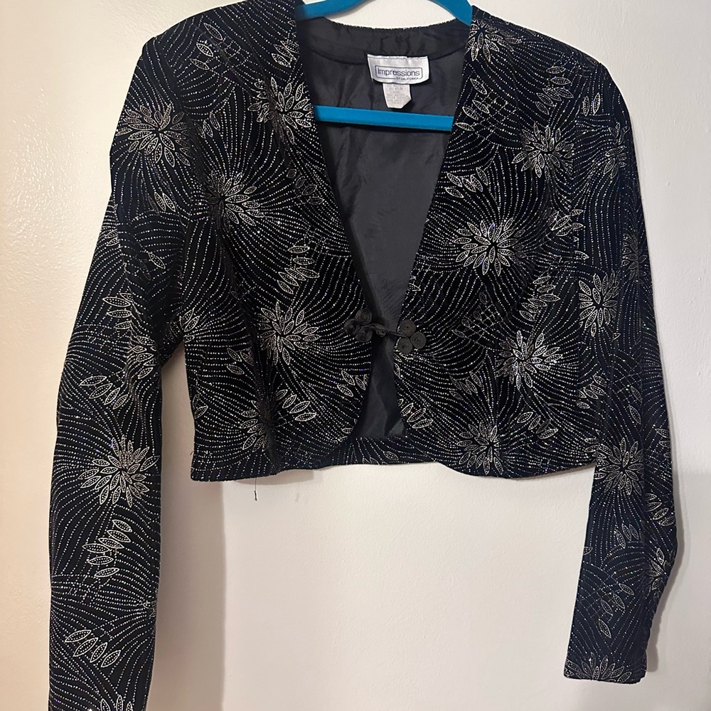 Elegant Black and Silver Women's Jacket